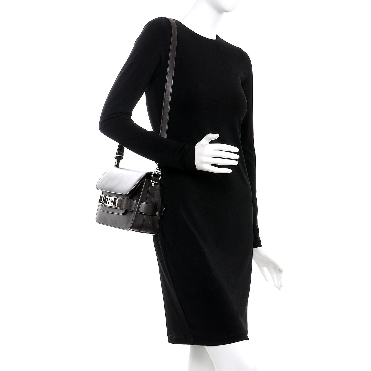 Smooth Calfskin Mini PS11 Classic Shoulder Bag Mogano