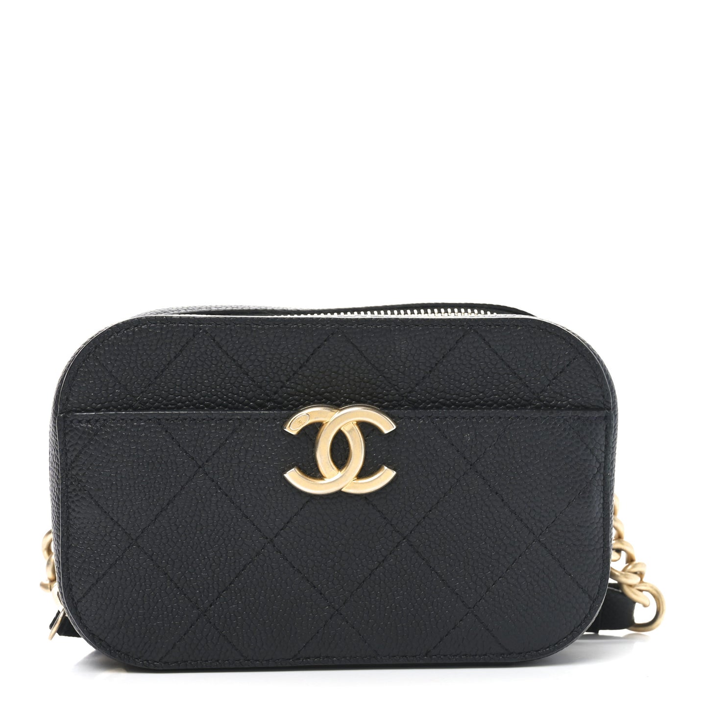Caviar Quilted Waist Bag Black