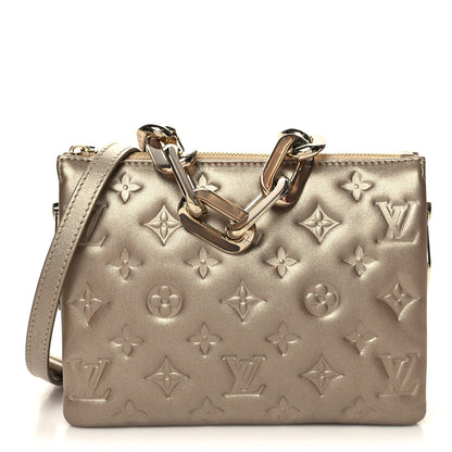Louis Vuitton Metallic Lambskin Embossed Monogram Coussin BB Light Gold 1 of 10