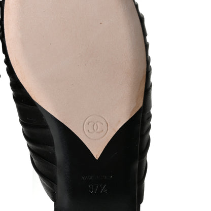 Chanel Satin Bow Mules 37.5 Black 8 of 11
