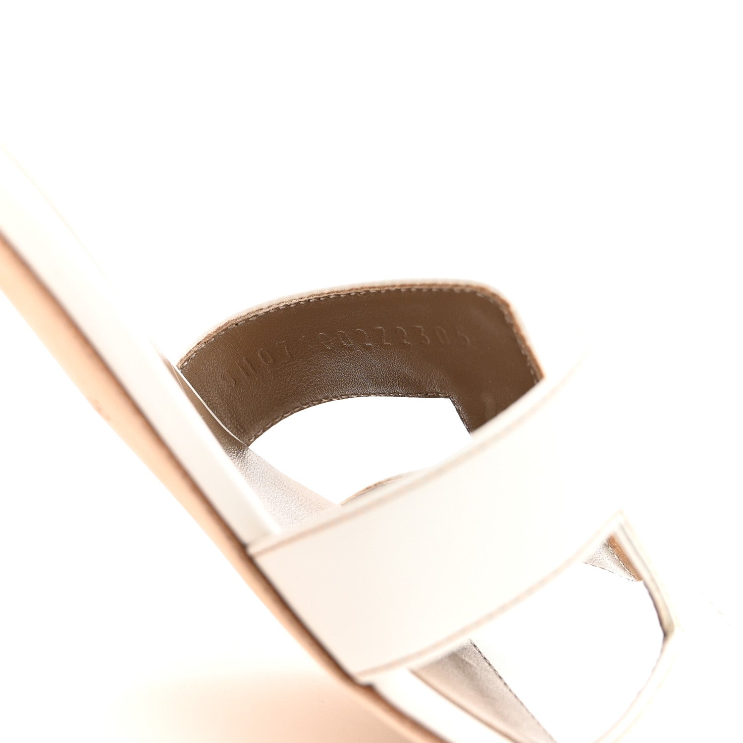 Hermes Calfskin Oasis Sandals 38 White 8 of 9