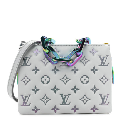 Louis Vuitton Lambskin Embossed Monogram Coussin BB Gray 1 of 14