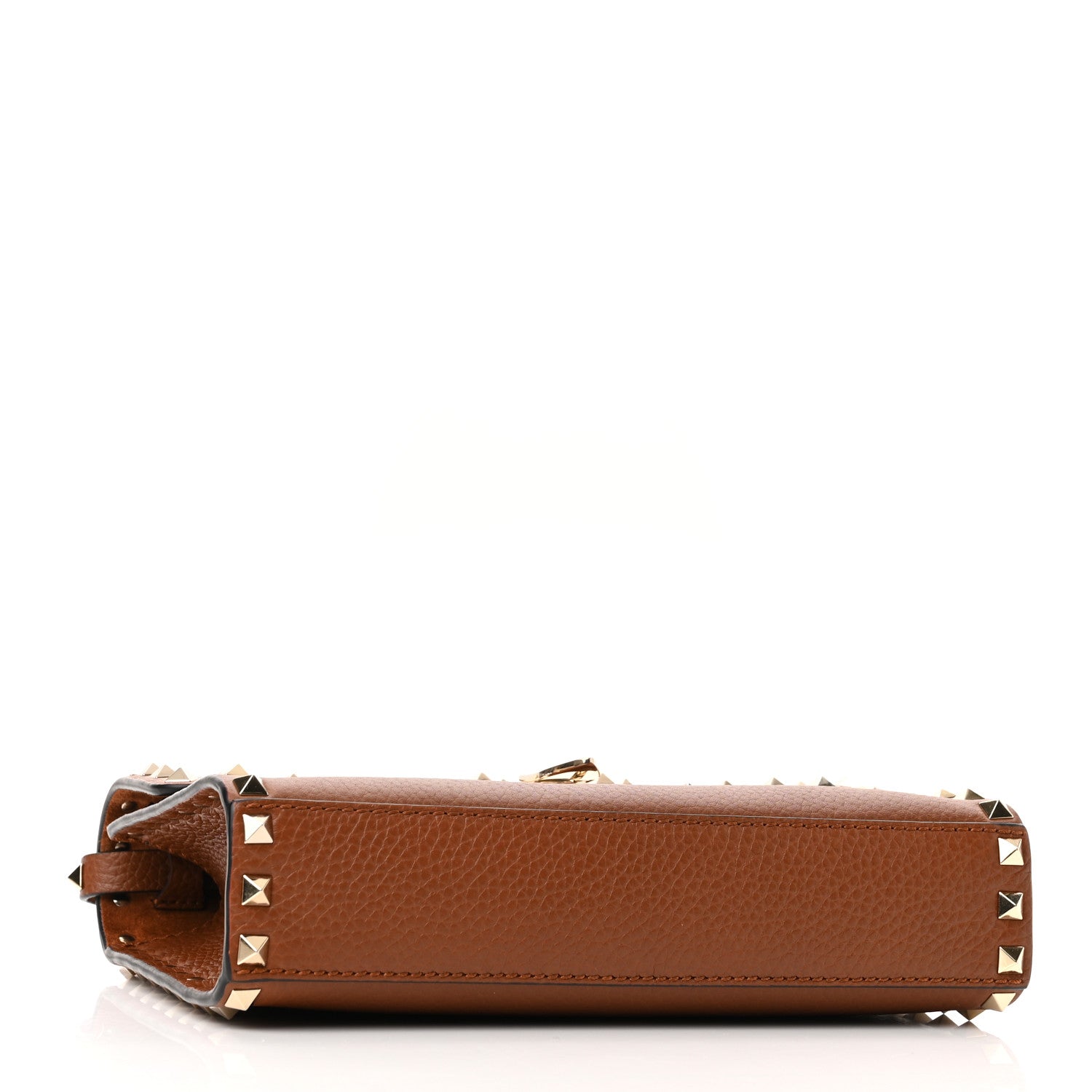 Valentino Garavani Pebbled Calfskin Medium Rockstud Flip Lock Crossbody Bag Bright Cognac 3 of 8