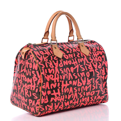 Louis Vuitton Monogram Graffiti Speedy 30 Fuchsia 3 of 17