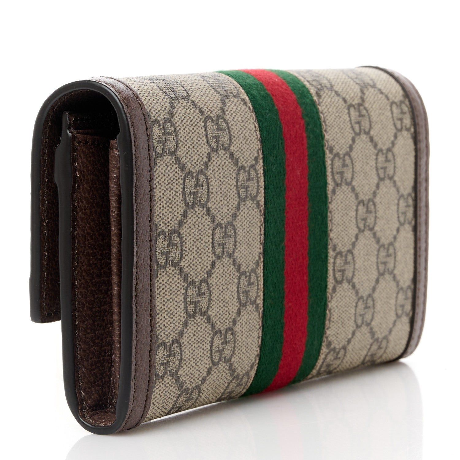 Gucci GG Supreme Monogram Web Ophidia Continental Wallet Brown 3 of 12