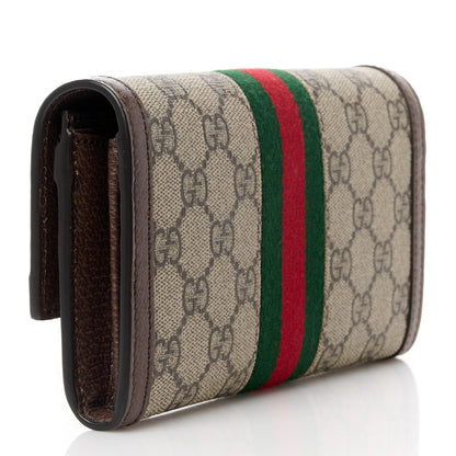 Gucci GG Supreme Monogram Web Ophidia Continental Wallet Brown 3 of 12