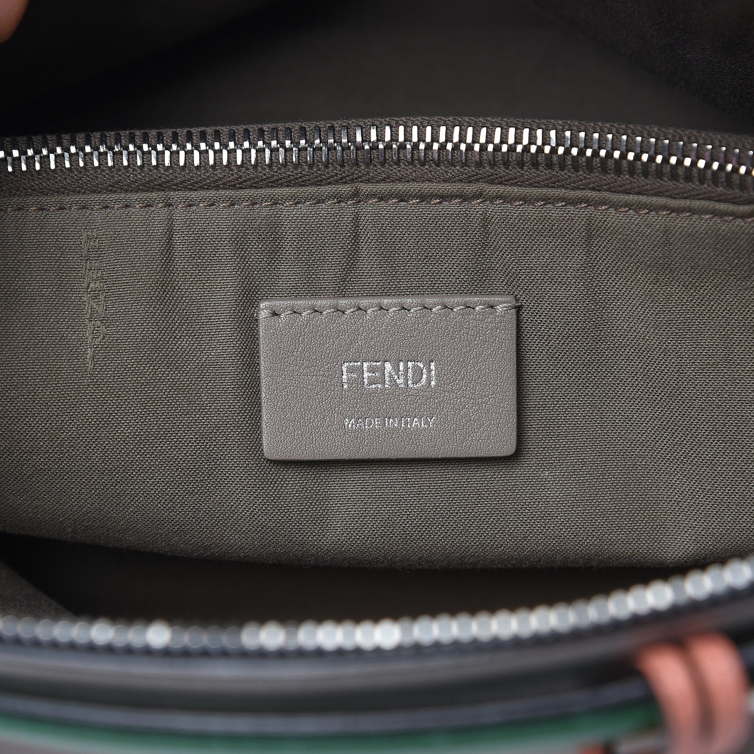 Fendi Vitello Dolce 4 Color Medium By The Way Boston Bag Grigio Polvere Emerald Multicolor 6 of 15