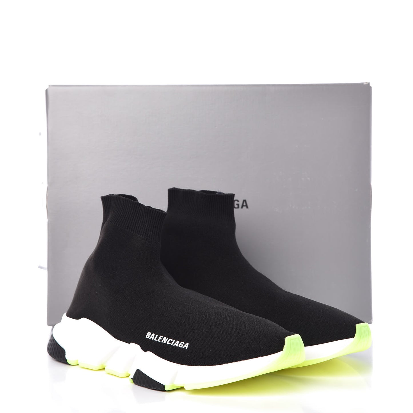 Neoprene Knit Mens Speed Sneakers 43 Black Yellow Fluo