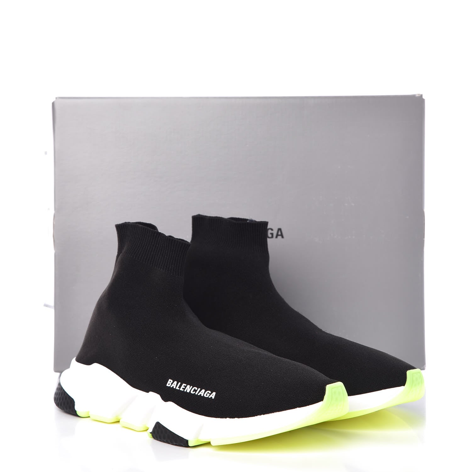 Balenciaga Neoprene Knit Mens Speed Sneakers 43 Black Yellow Fluo 10 of 10