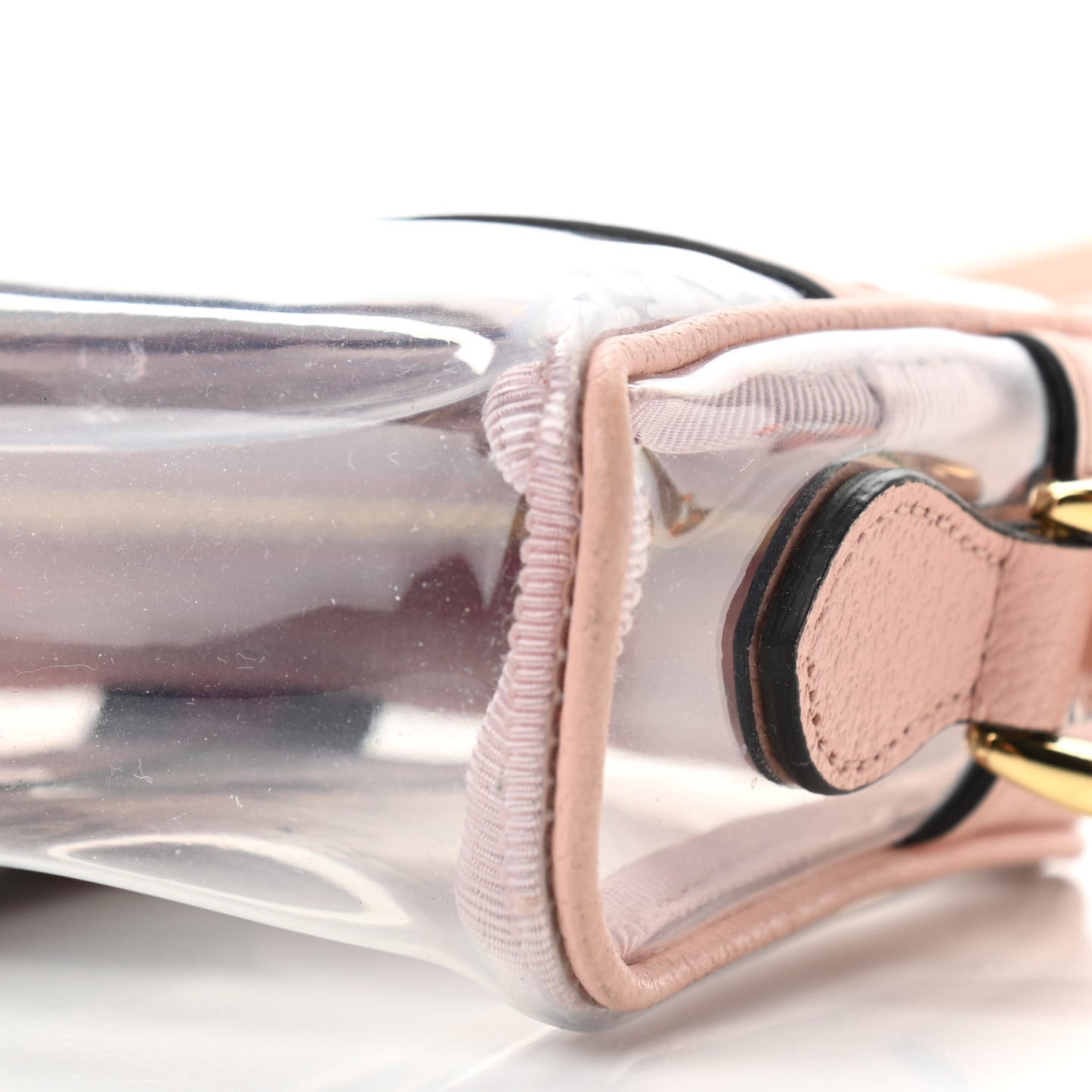 Vinyl Web Mini Ophidia Transparent Shoulder Bag Perfect Pink