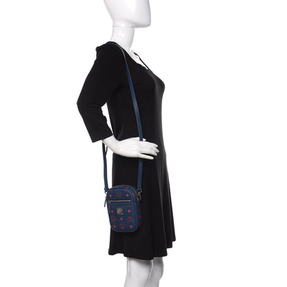 MCM Visetos X-Mini Crossbody Bag Deep Blue Sea 2 of 7