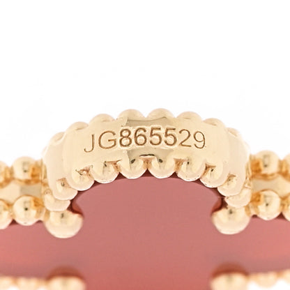 Van Cleef & Arpels 18K Yellow Gold Carnelian 5 Motifs Vintage Alhambra Bracelet 4 of 5