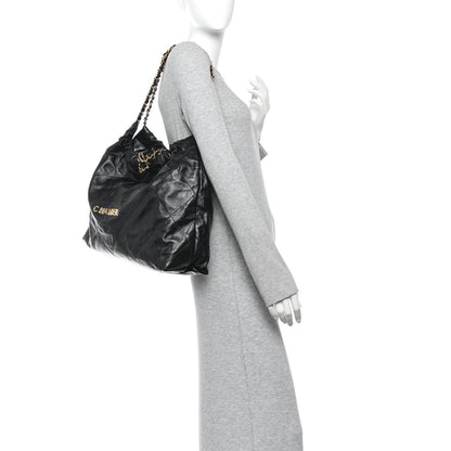Chanel Shiny Calfskin Quilted Large Chanel 22 East West  Black 2 of 10