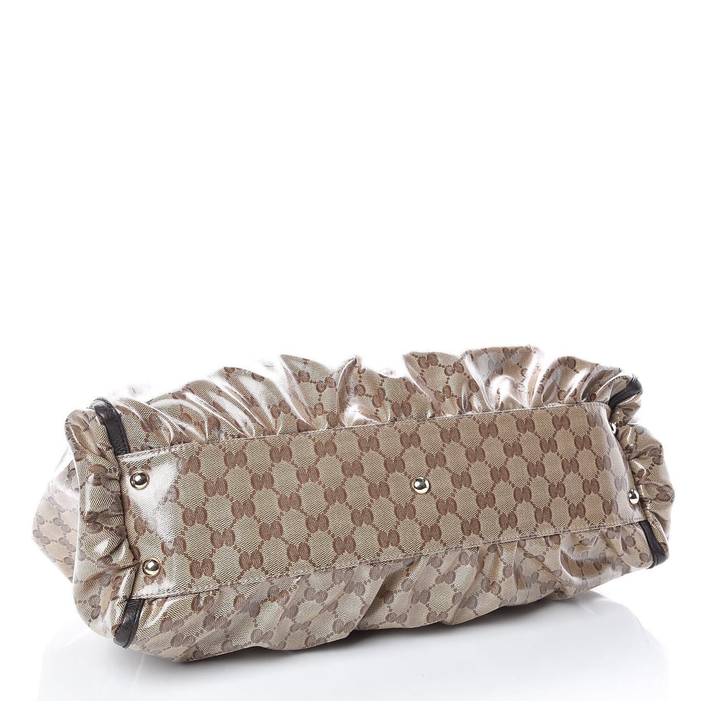Crystal Monogram Large D Gold Hobo Dark Brown