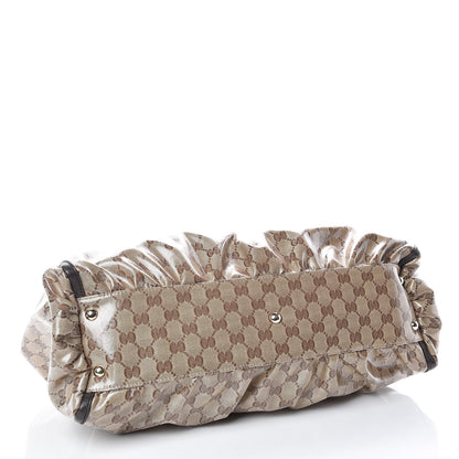 Gucci Crystal Monogram Large D Gold Hobo Dark Brown 4 of 9