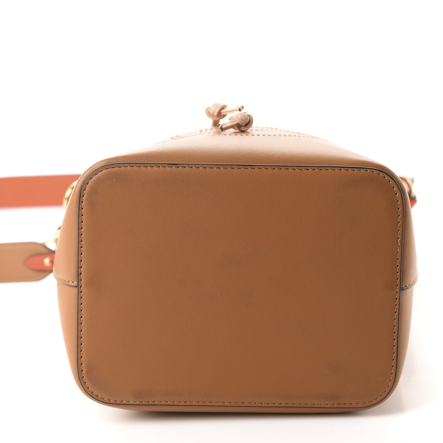 Vitello Grace F is Fendi Stamp Patch Perforated Small Mon Tresor Bucket Bag Nocciola