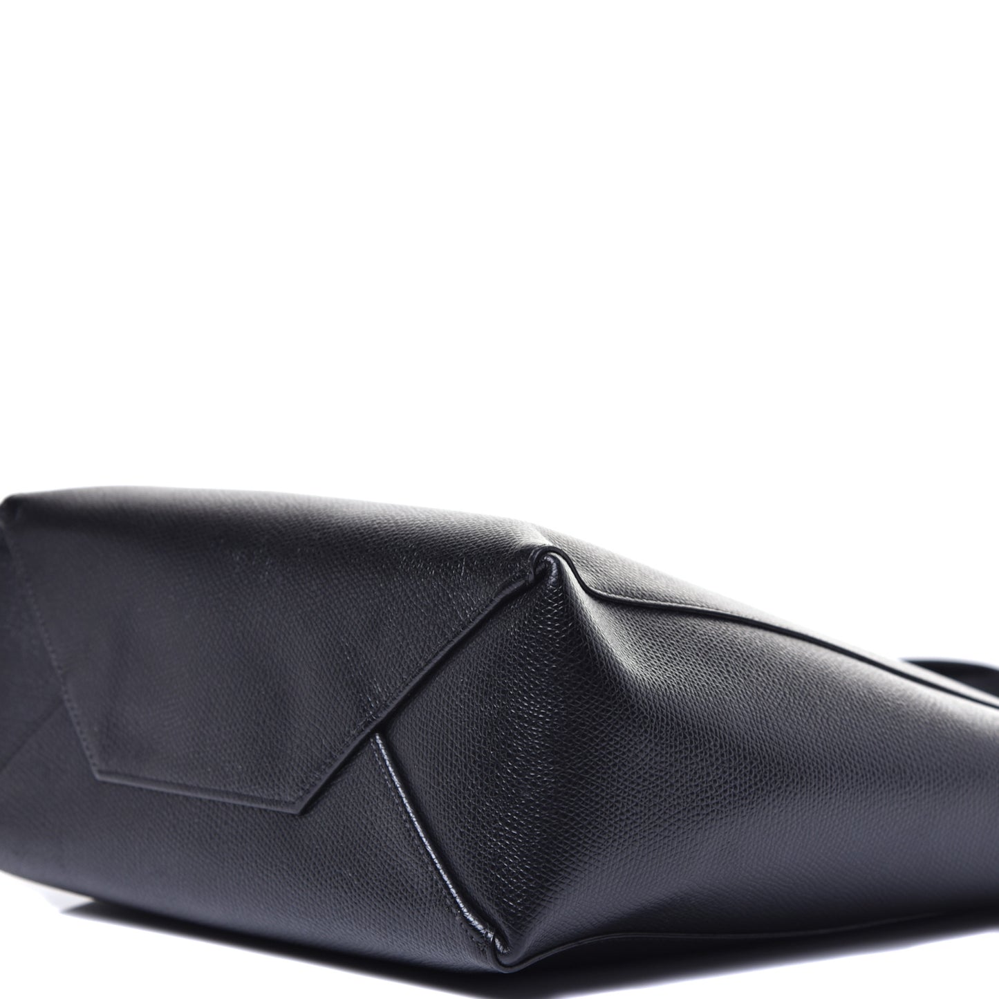 Grained Calfskin Small Vertical Cabas Black