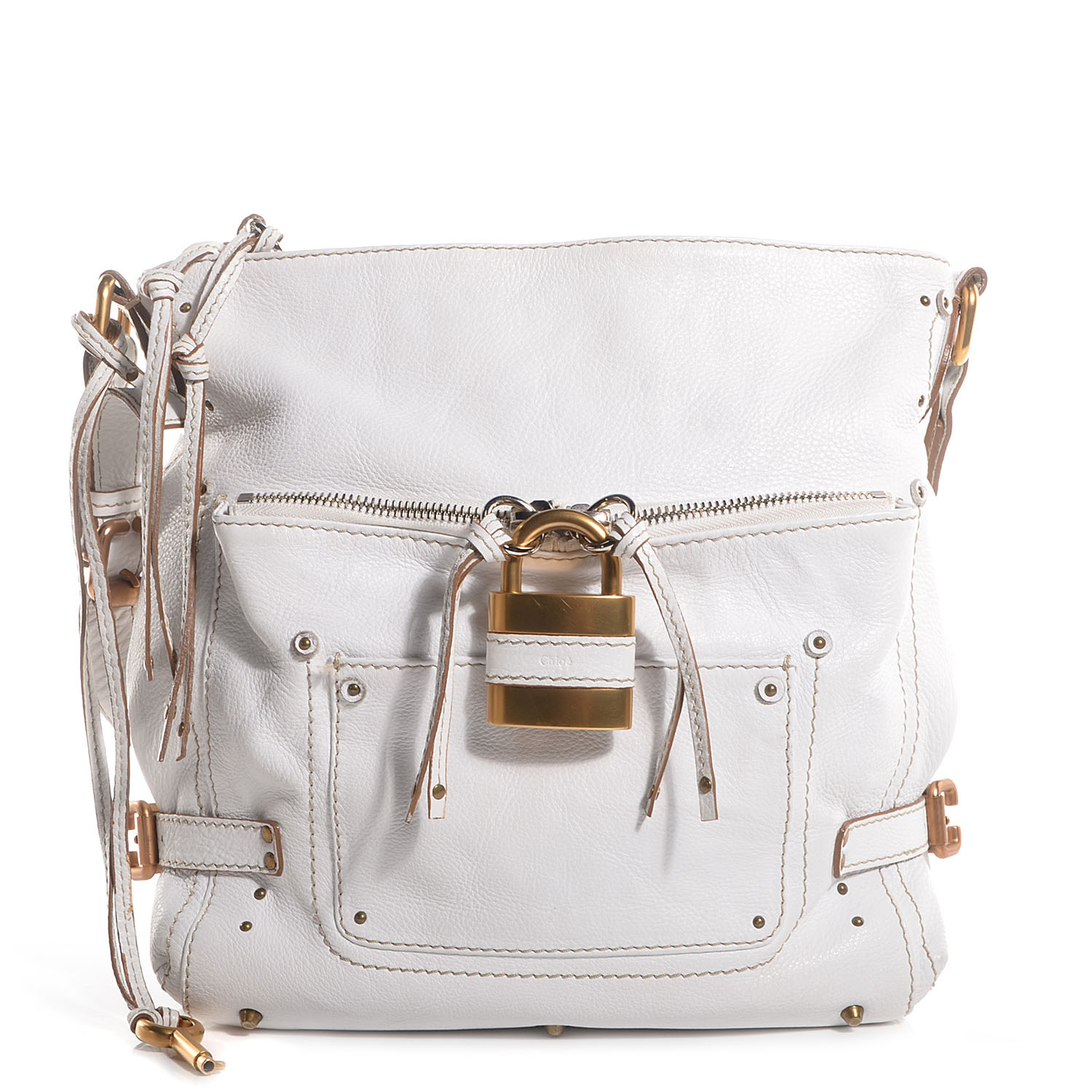 Chloe Leather Large Paddington Shoulder Bag White 1 of 8