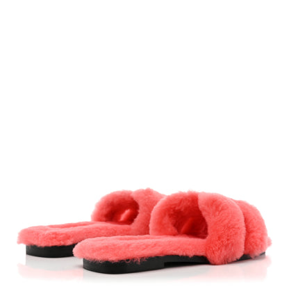 Hermes Woolskin Oran Sandals 36 Rose Du Desert 4 of 8