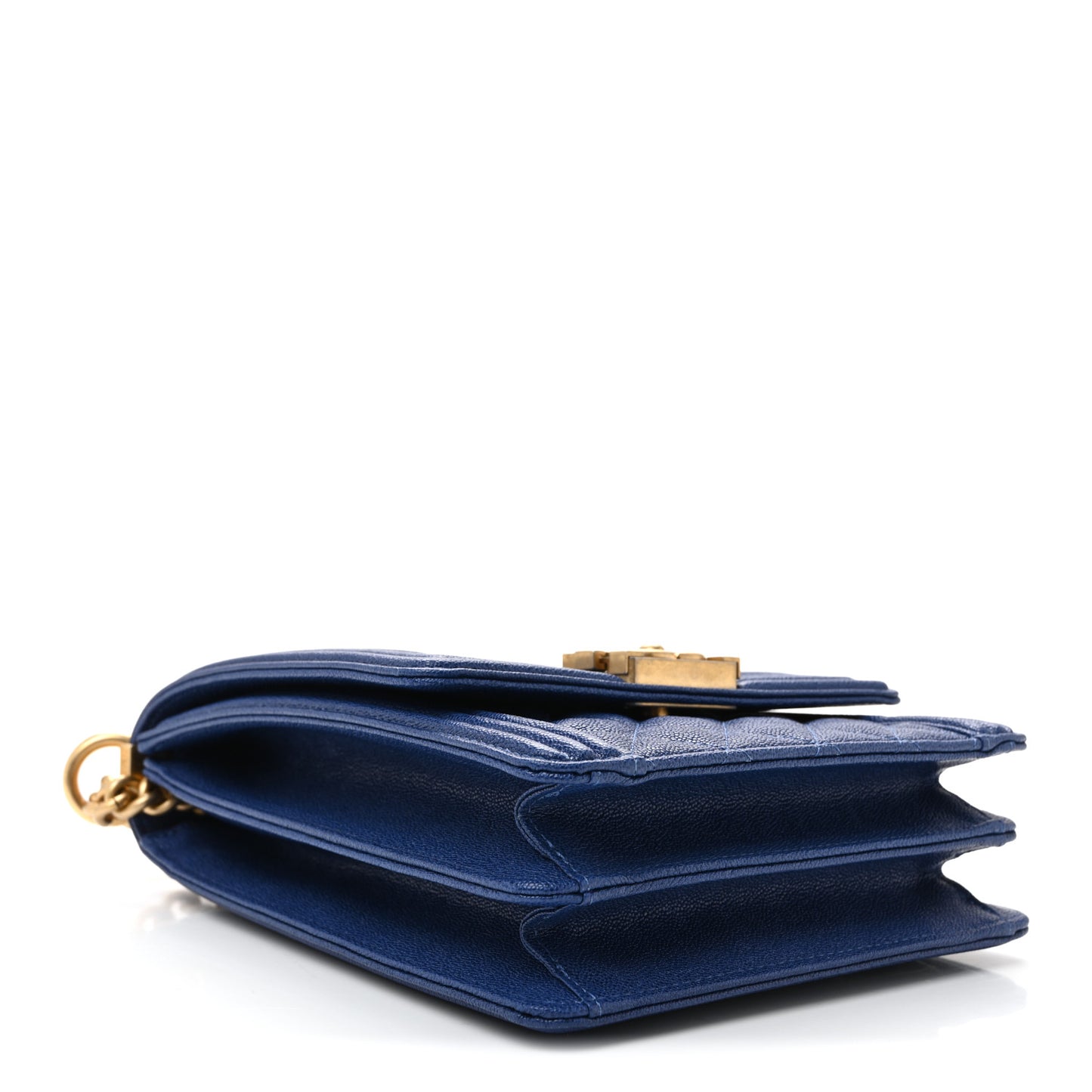 Caviar Quilted North South Boy Flap Blue