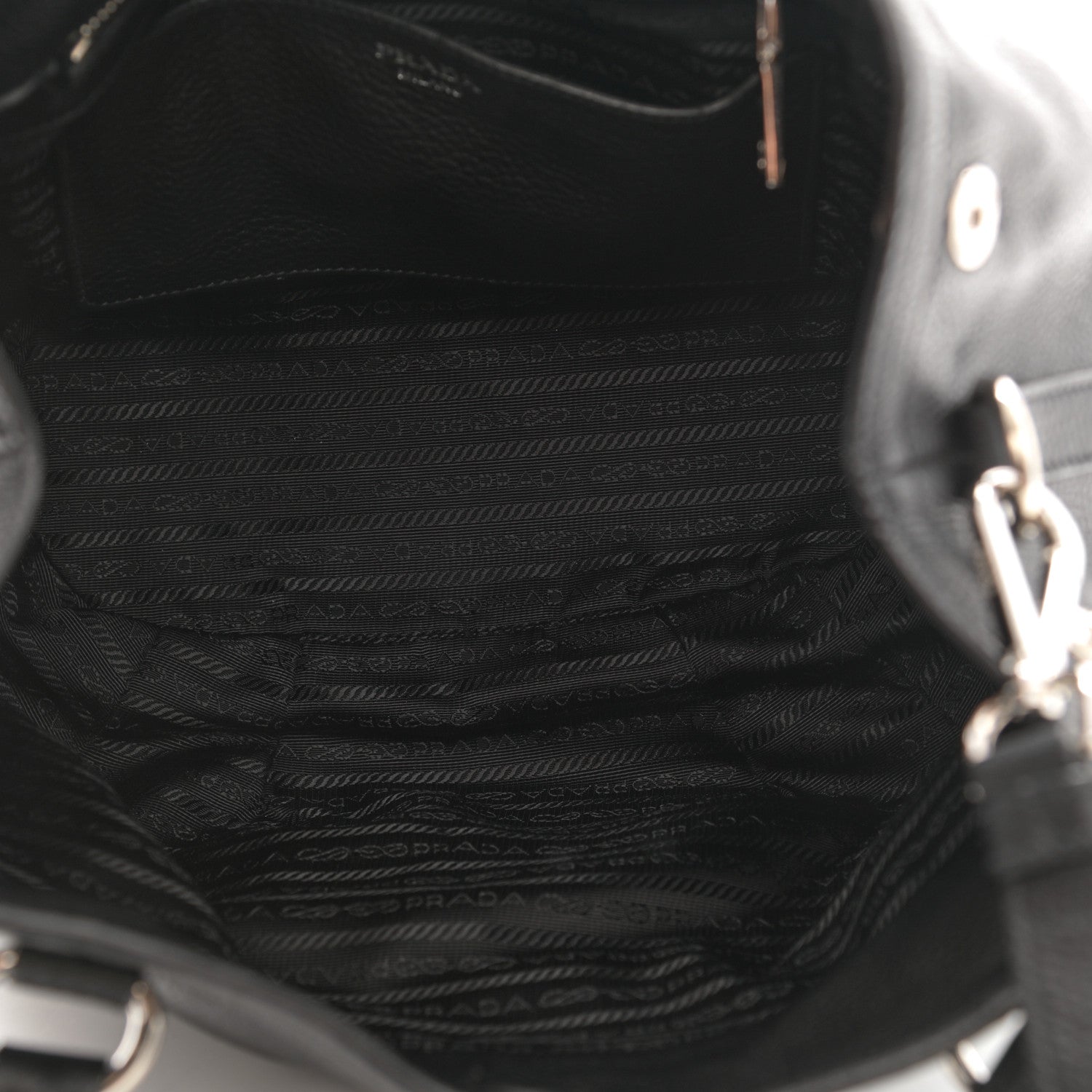 Prada Vitello Daino Shopping Tote Black 5 of 8