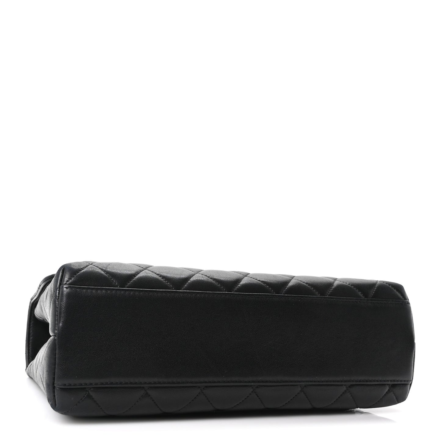 Lambskin Quilted Medium Kelly Flap Bag Black