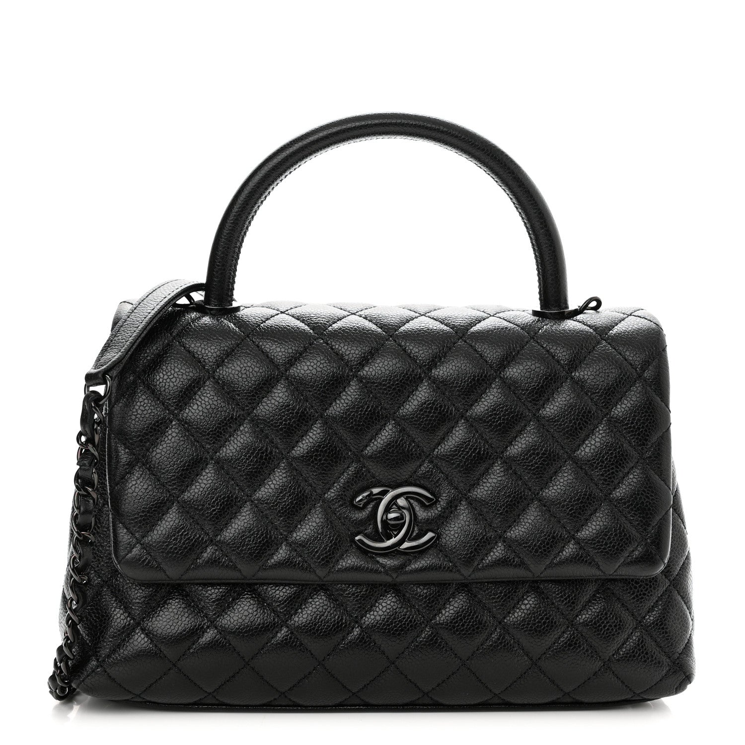 Chanel Caviar Quilted Small Coco Handle Flap So Black 1 of 12