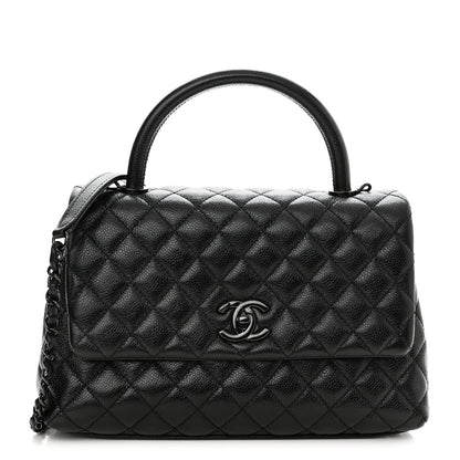 Chanel Caviar Quilted Small Coco Handle Flap So Black 1 of 12