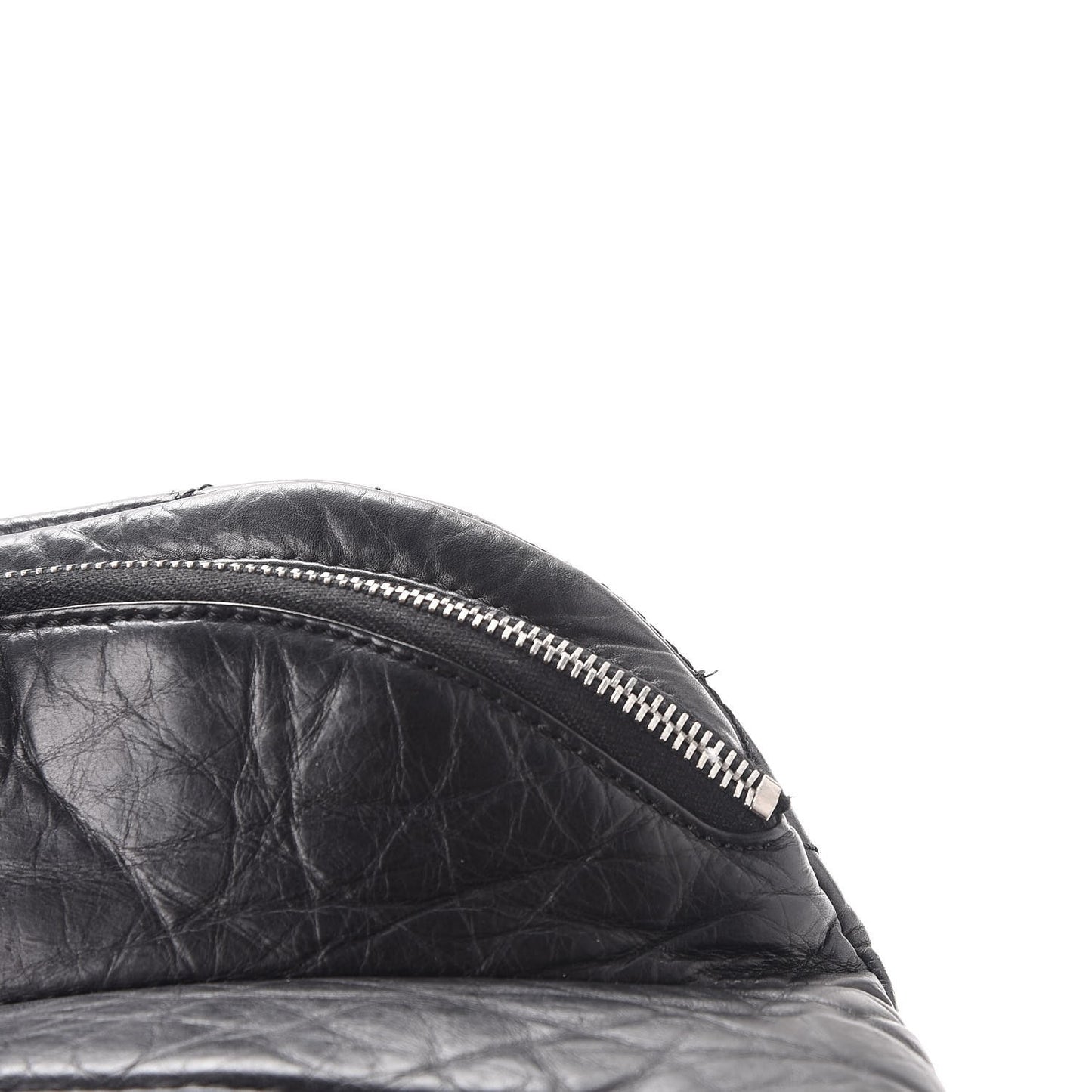 Distressed Lambskin Vintage Ligne Lady Braid Tote Black