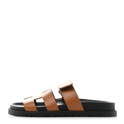 Hermes Calfskin Womens Chypre Sandals 35 Gold 1 of 10