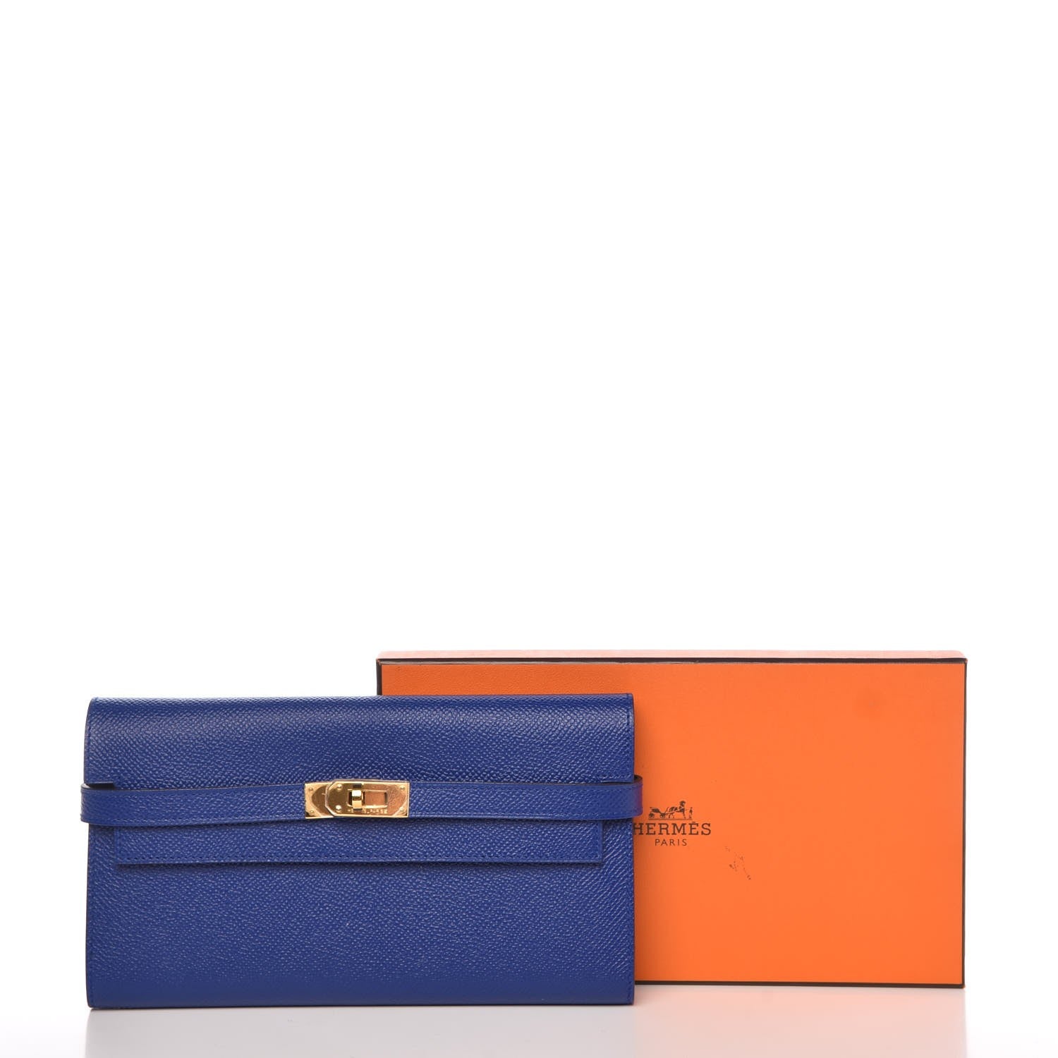 Hermes Epsom Kelly Longue Wallet Bleu Electrique 9 of 9