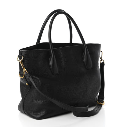 Prada Vitello Daino Tote Black 3 of 10