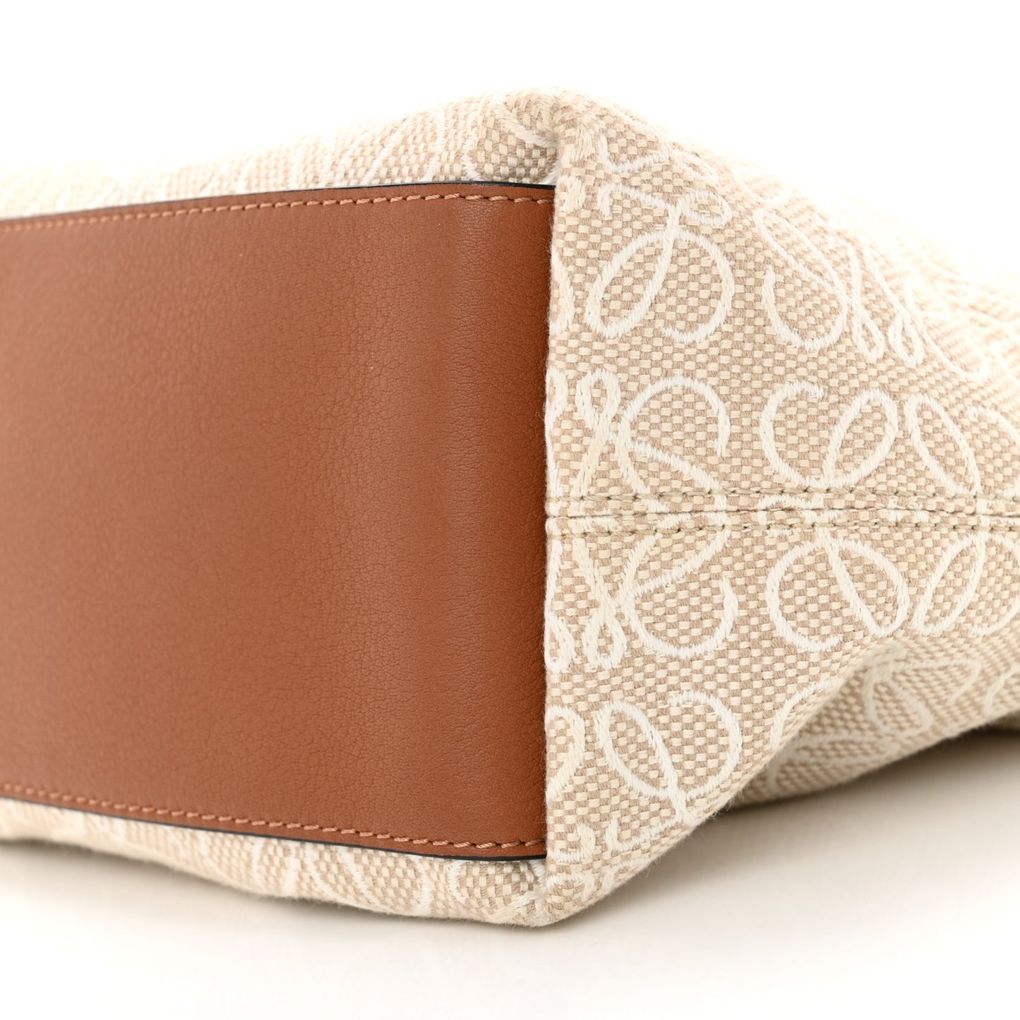 Jacquard Anagram Calfskin Small Cubi Bag Ecru Tan