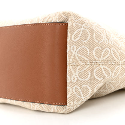 Loewe Jacquard Anagram Calfskin Small Cubi Bag Ecru Tan 10 of 13