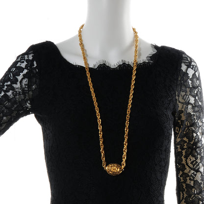 Chanel CC Chain Necklace Gold 2 of 6