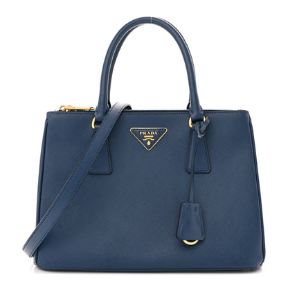 Prada Saffiano Small Galleria Double Zip Tote Bluette 1 of 18