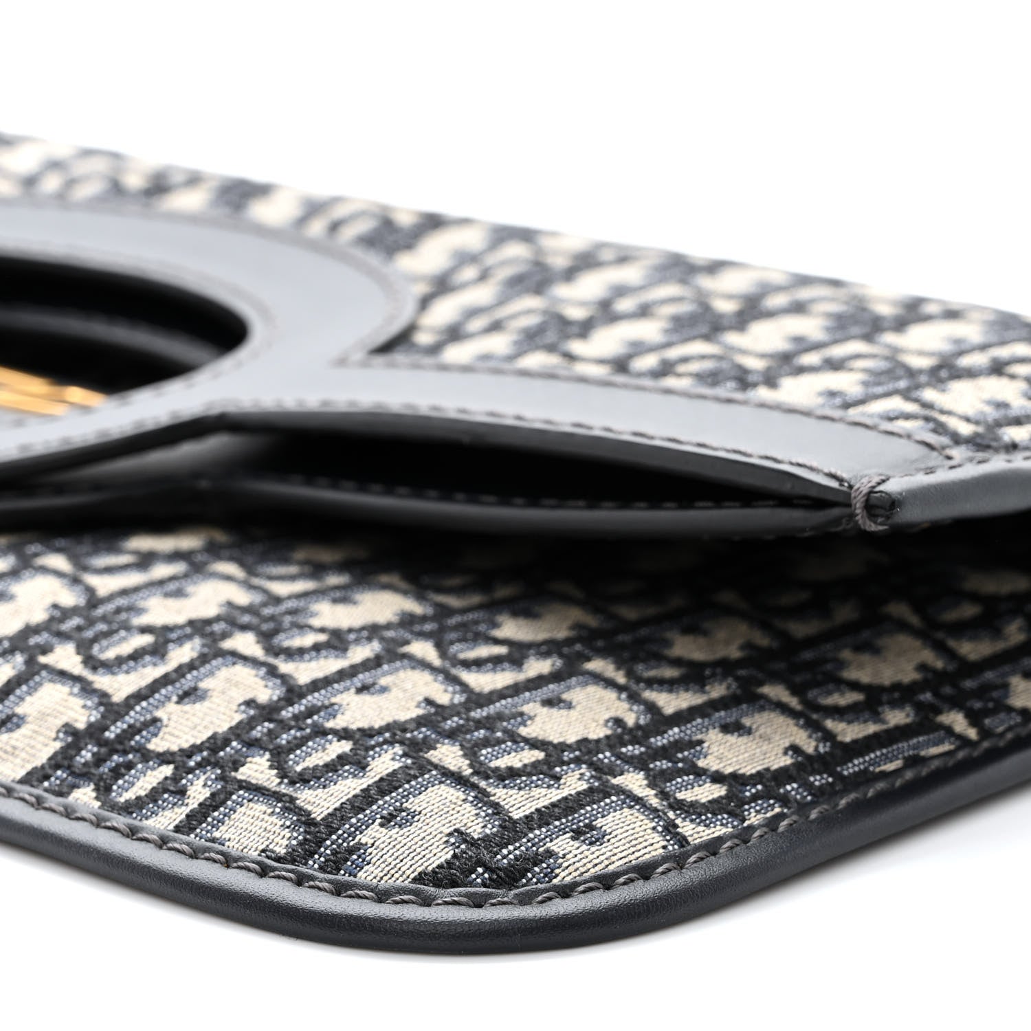 Christian Dior Oblique Fold Over Clutch Blue 10 of 11