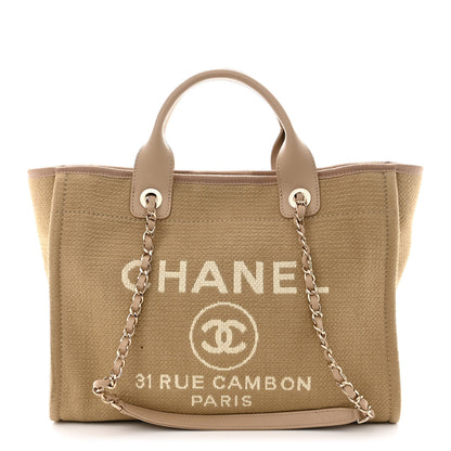 Chanel Mixed Fibers Small Deauville Tote Beige 3 of 14
