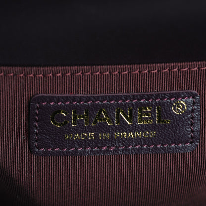 Chanel Lambskin Quilted Medium Boy Flap Dark Purple 7 of 8