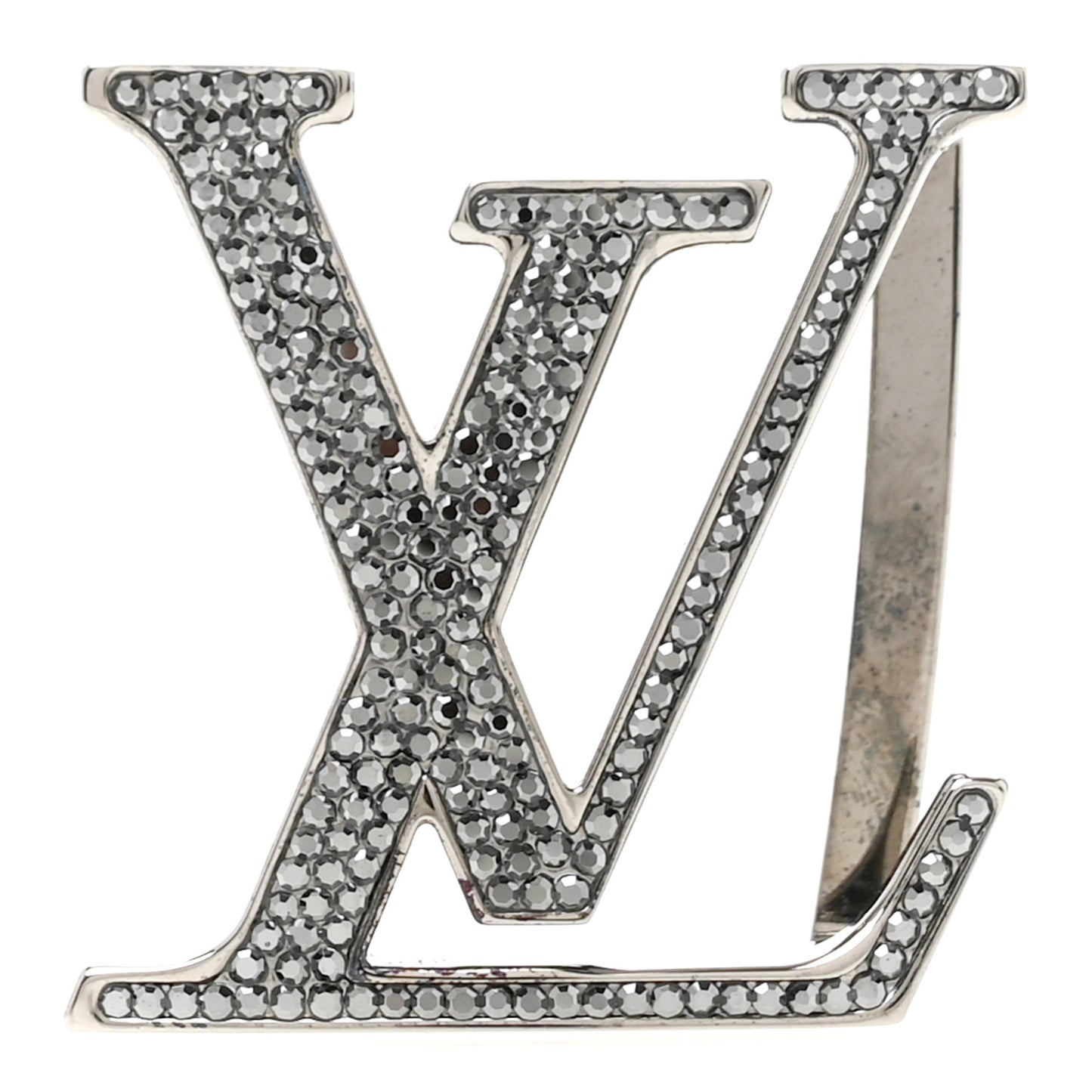 Strass 40mm LV Initiales Belt Buckle Black