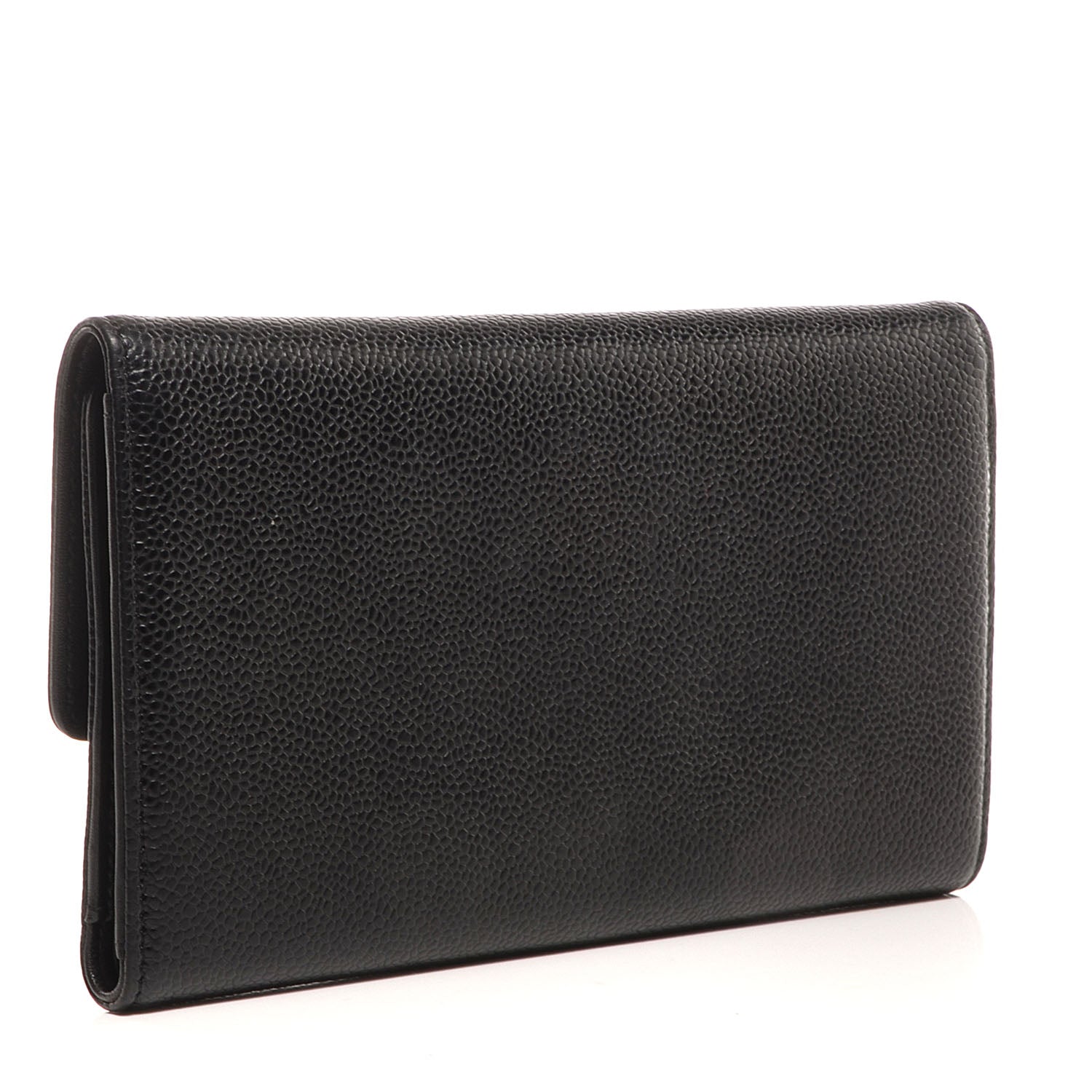 Chanel Caviar Long Flap Wallet Black 3 of 9