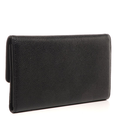 Chanel Caviar Long Flap Wallet Black 3 of 9