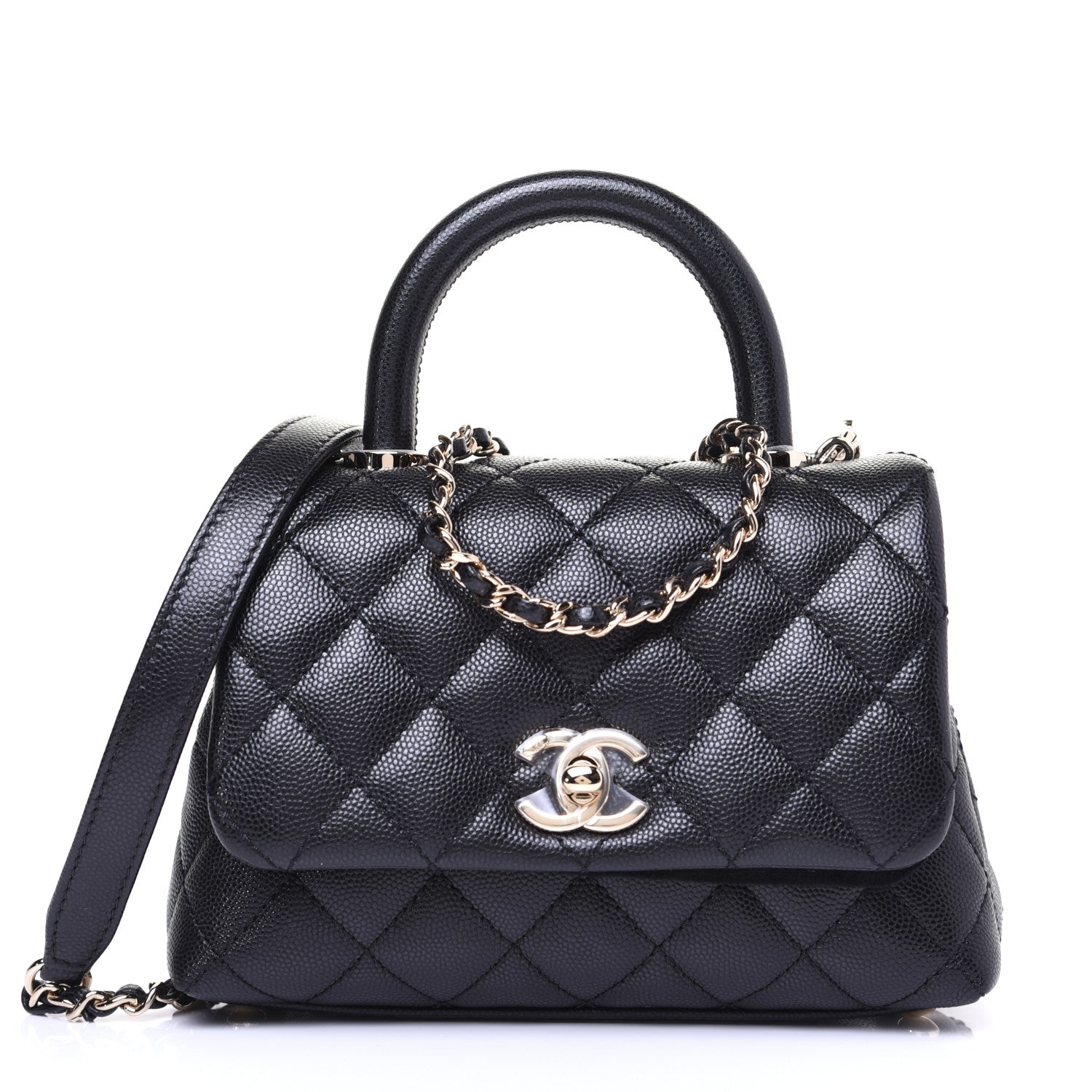 Chanel Caviar Quilted Extra Mini Coco Handle Flap Black 1 of 13