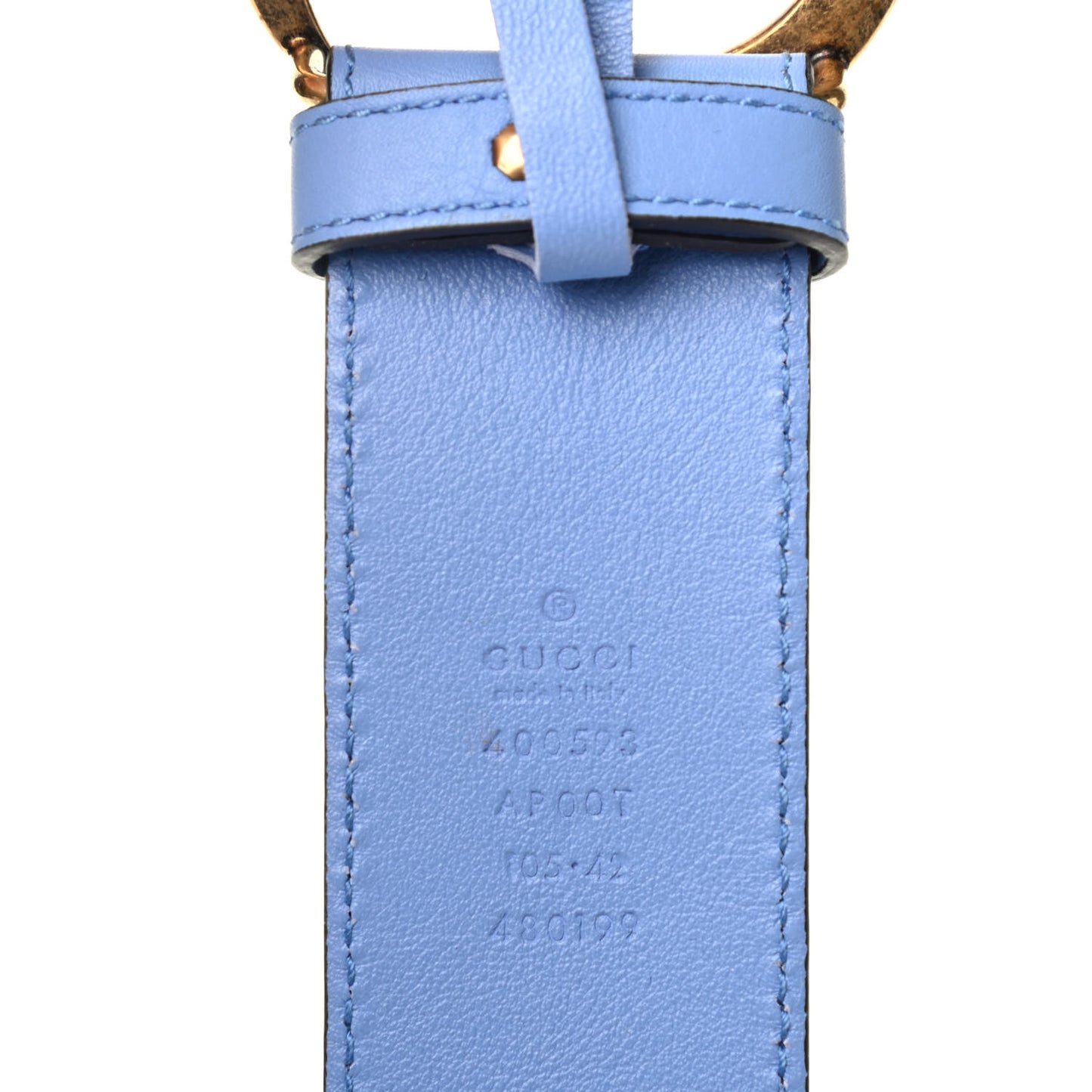 Calfskin Double G 40mm Belt 105 42 Clear Sky Blue