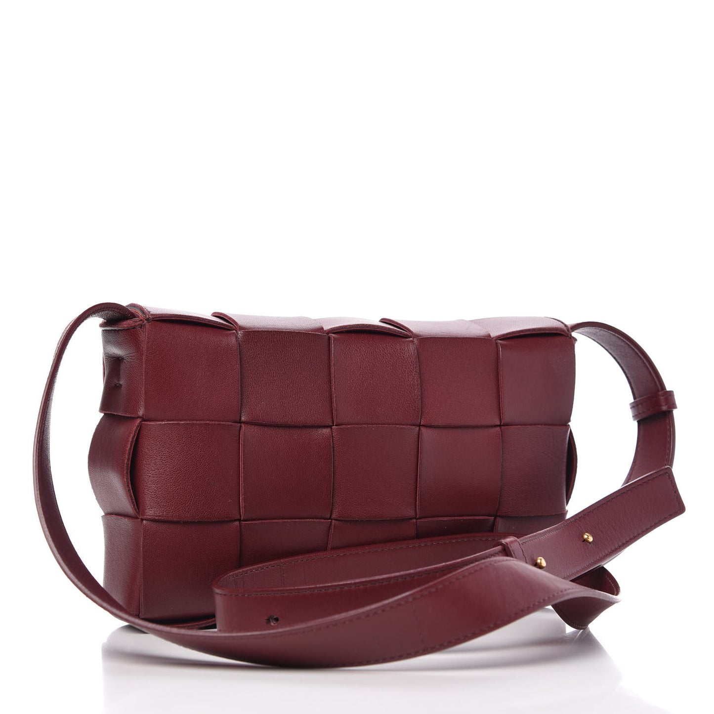 Lambskin Maxi Intrecciato Cassette Crossbody Bag Bordeaux