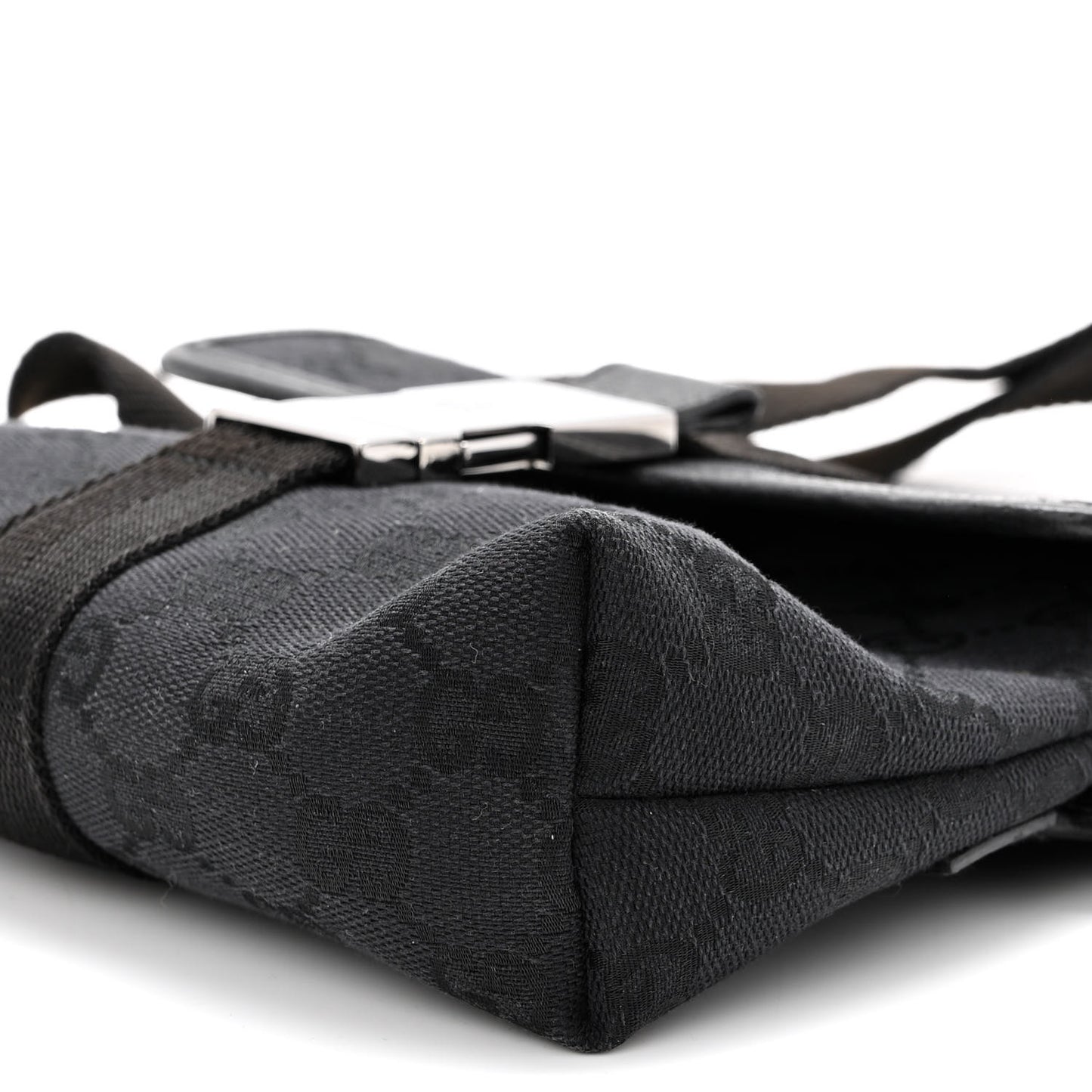 GG Monogram Web Buckle Belt Bag Black