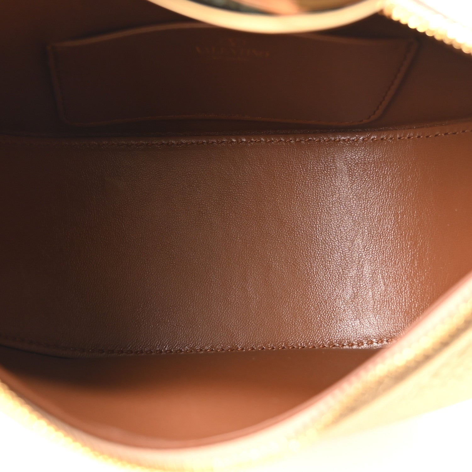Valentino Garavani Metallic Nappa Mini Vlogo Moon Hobo Bag Gold 5 of 9