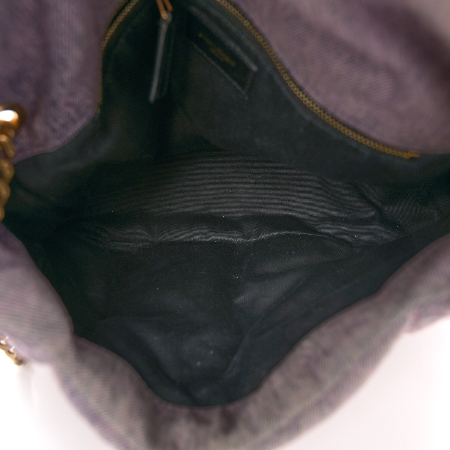 Saint Laurent Denim Quilted Medium Loulou Puffer Monogram Chain Satchel Bleached Lilac 5 of 11