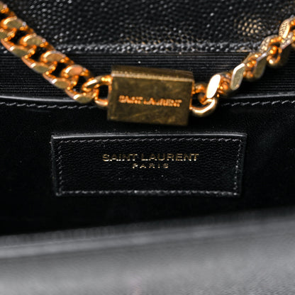 Saint Laurent Grain De Poudre Small Monogram Kate Satchel Black 6 of 12