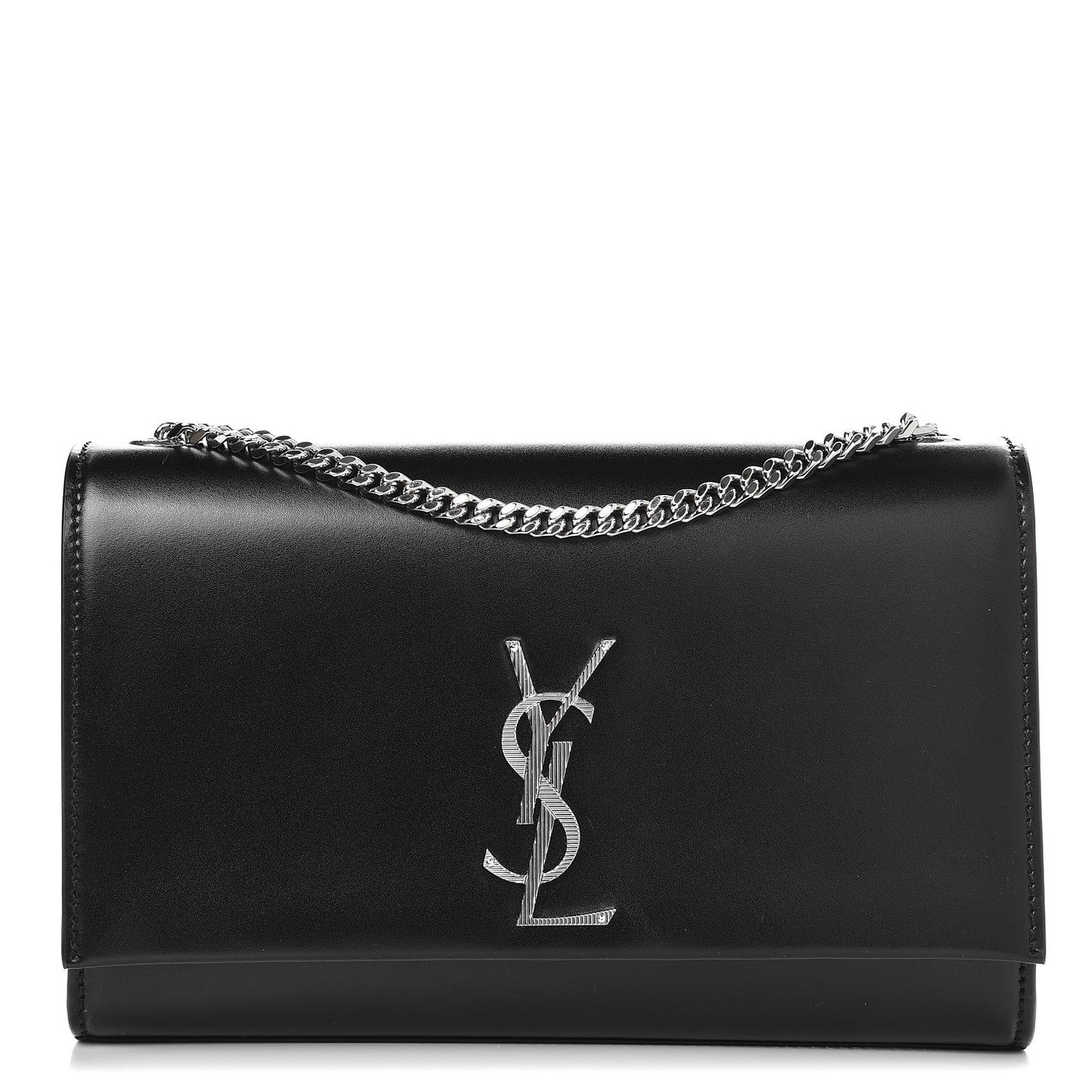 Smooth Calfskin Medium Monogram Kate Satchel Black